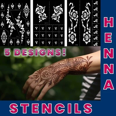 TATNTOO Large Henna Stencils Tattoo Traditional India Mehndi Body Art Templates