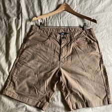 North Face Shorts Flat Front Patch Pocket Mens 32R Brown Khaki Outdoor Hike GORP