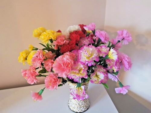 Artificial Carnation Fake Flower Bush Bouquet Home Wedding decor - Picture 2 of 9