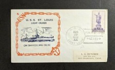 1939 USS Saint Louis Light Cruiser Navy Cover to Ponia Delgado Azores