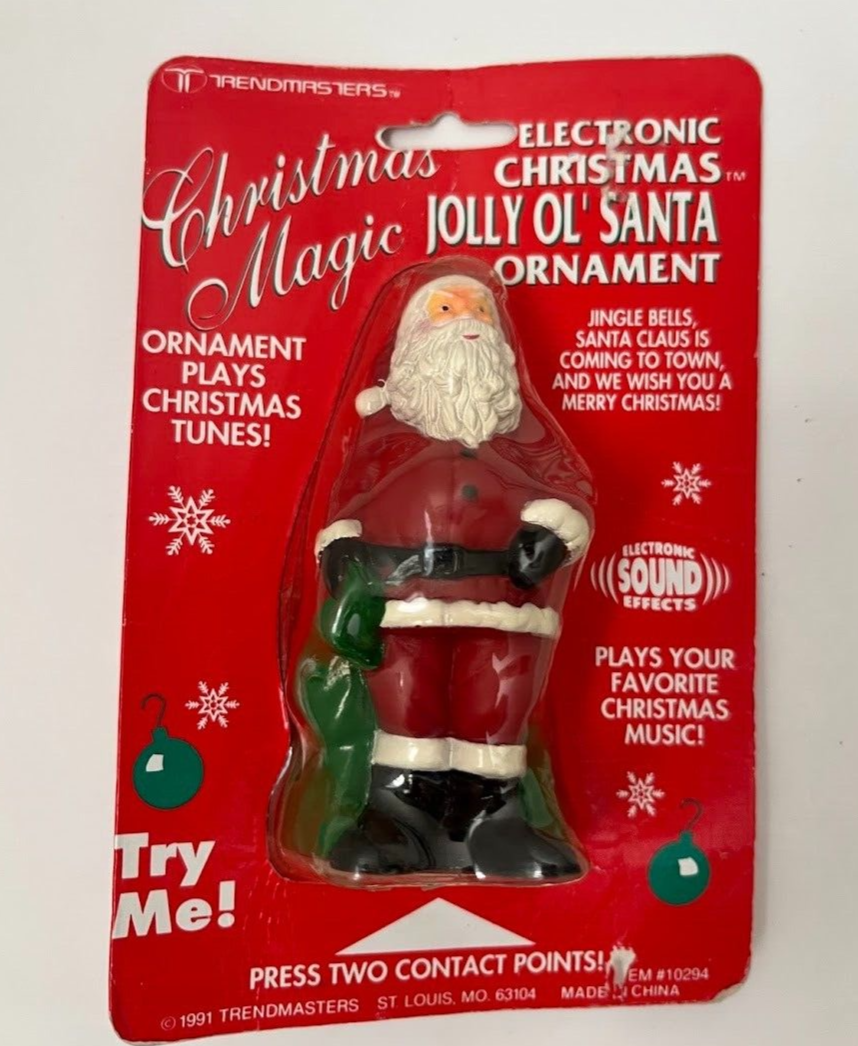 Trendmasters Vintage 90s Electronic Christmas Ornament Jolly Ol