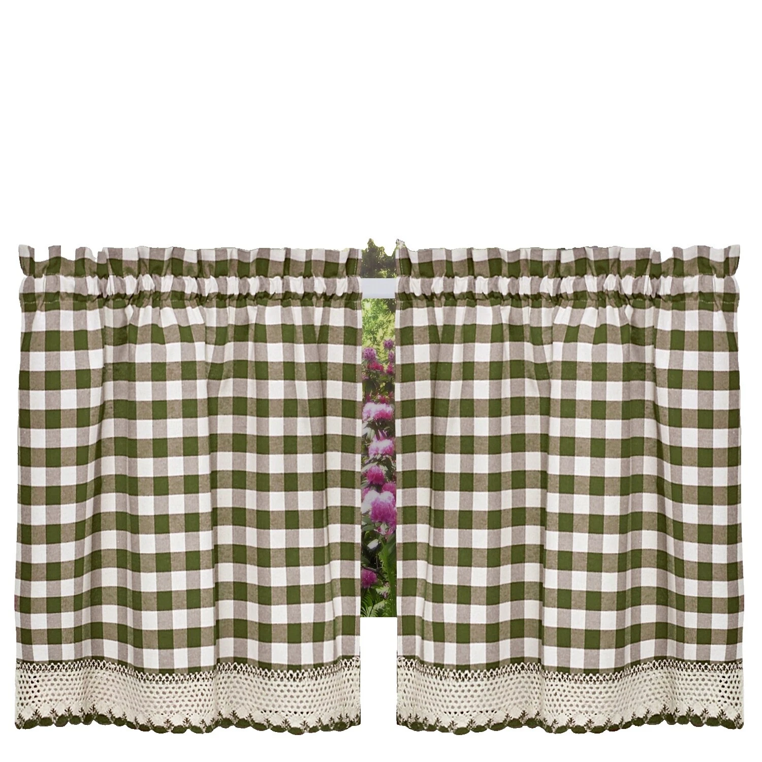 Checked Window Curtains & Drapes Blackout