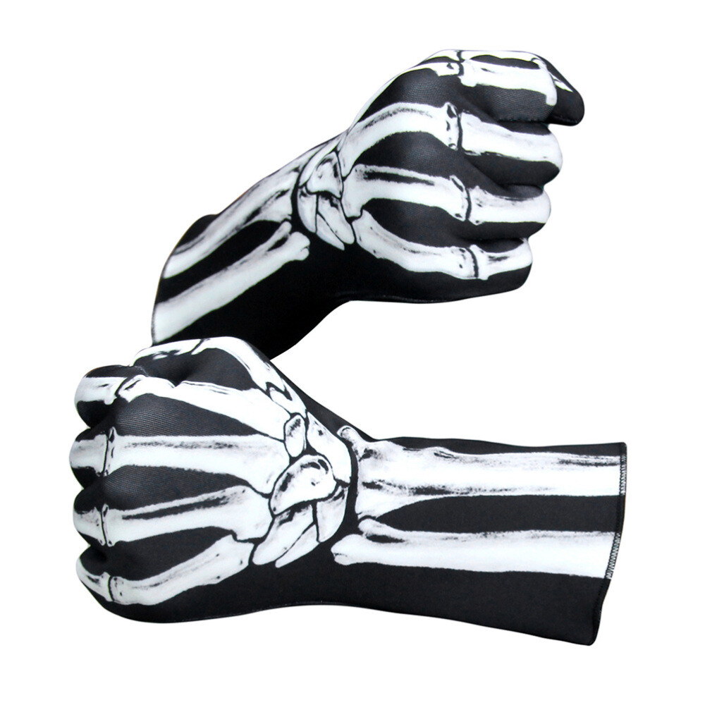 1 Pair Halloween Skull Ghost Gloves Skeleton Death Gloves Scary