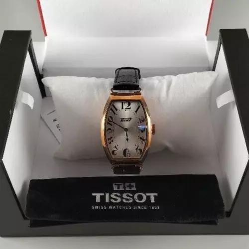 TISSOT Heritage Porto Watch Quartz Tonneau Black Leather Band