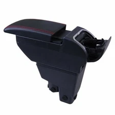 for 2002-2008 Honda Fit Jazz Leather Center Console Storage Armrest Black