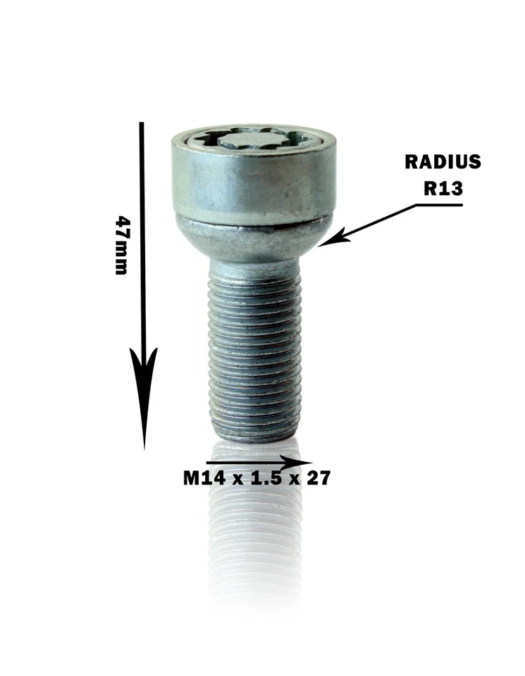 Set of 4 M14x1,5 Wheel Locking Bolts For Seat Alhambra 2011-2022 Unique Key085/5 - Image 4 of 4
