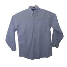 Tommy Hilfiger Button Down Dress Shirt Blue Stripes Long Sleeves Mens 16 1/2