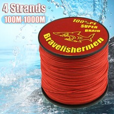 Red 109/328/547/1093Yards Super Strong PE Braided Fishing Line 4 Strands 6-100LB