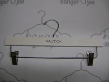 NAUTICA DESIGNER RETAIL WHITE 14" WOOD PANT/ SKIRT ADJUSTABLE HANGERS SET 14