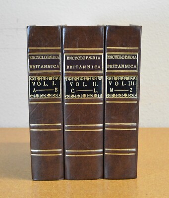 Encyclopedia Britannica 3 Volume 1771 1st Edition Facsimile