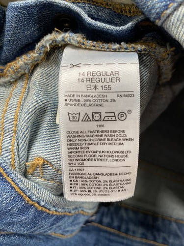 Gap Denim Overalls Size Girls 14 (XXL 28x26) Jeans Carpenter Bib Vintage Cotton - Picture 2 of 12