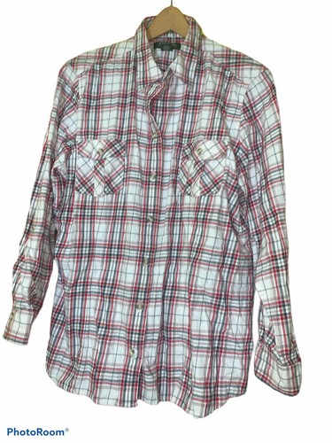 Chemise Eddie Bauer Femme - Taille M - Vichy Rouge/Noir/Blanc - 100% Coton