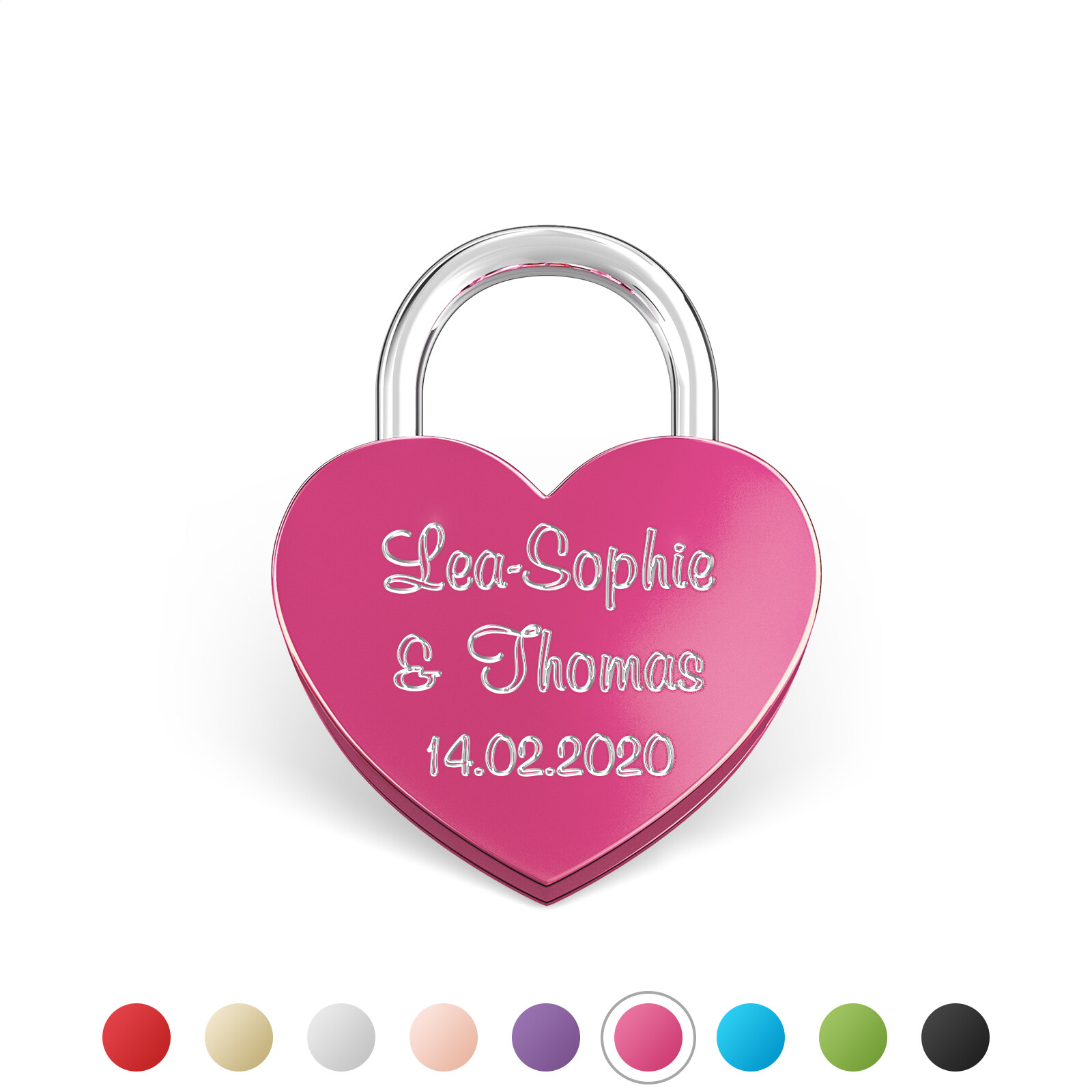 Mini Herz Liebesschloss mit Gravur in 9 Farben Liebes Schloss klein Geschenkidee