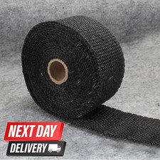 15M Titanium BLK Heat Wrap Tape Exhaust Insulating Downpipe Manifold 10 Ties UK