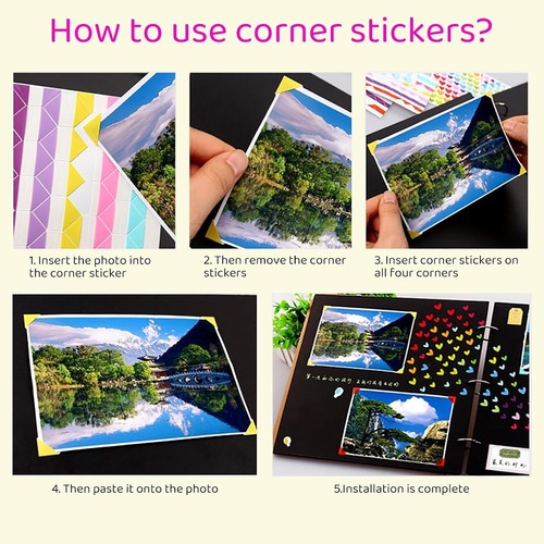 2040 PCS Photo Corners, Self Adhesive Photo Corner Stickers Mounting Corners - Picture 6 of 6