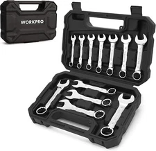 WORKPRO 12PIECES Stubby Combination Wrench Set Metric 8-19mm  Steel Wrenches Set