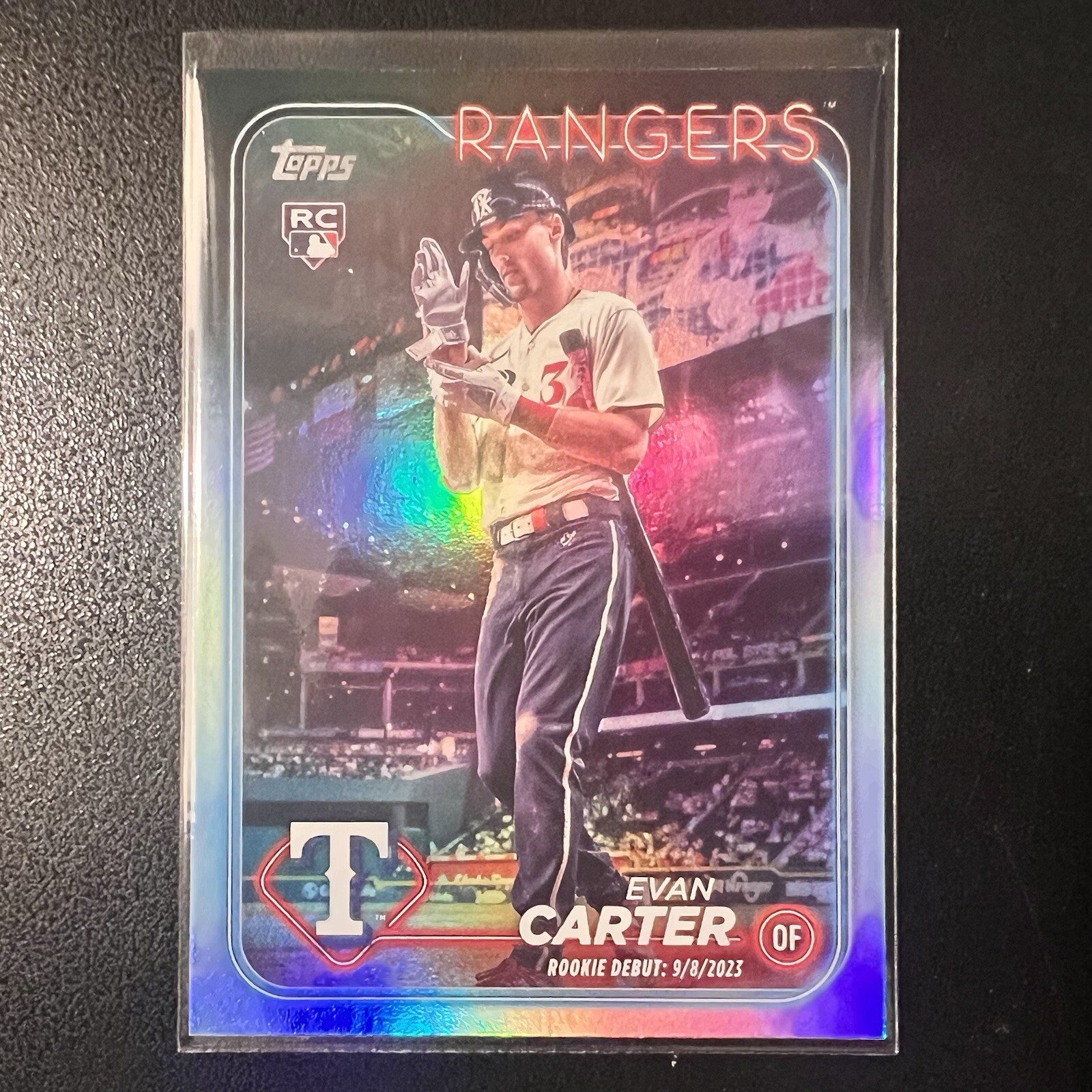 2024 Topps Update Evan Carter Rookie Debut Rainbow Foil Parallel RC #US58