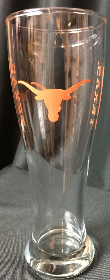 Texas Longhorns 8" Tall Pilsner Beer Glass ~ Holds 16 oz ~ NEW!!! - Image 2 of 4