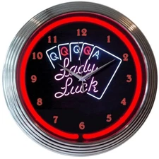 Neonetics 8LADYX Lady Luck Play Room 15 Inches Neon Clock