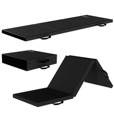 Folding Exercise Gymnastics Mat for Tumbling, 2'x6'x2" Gym Workout Mat with C...