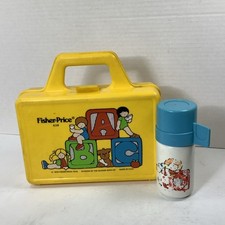 Fisher Price Play Lunchbox Lunch box ABC Plastic 1979 Thermos