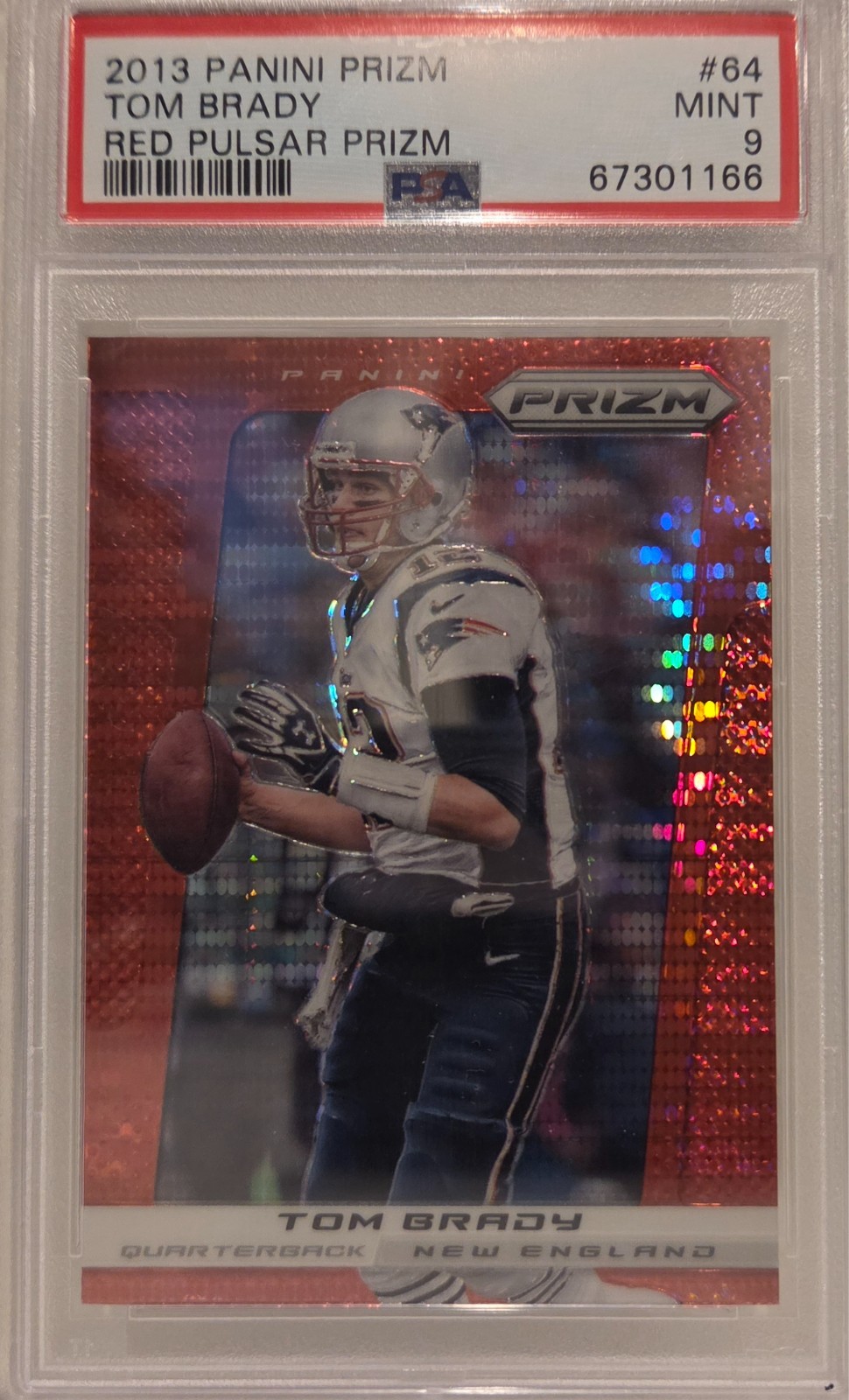 2013 Panini Prizm Tom Brady Red Pulsar Prizm PSA 9