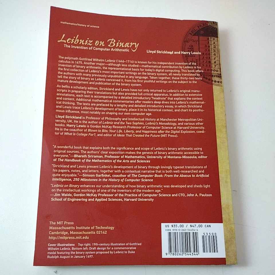 Leibniz on Binary Strickland & Lewis Computer Arithmetic MIT Press Paperback - Image 2 of 4