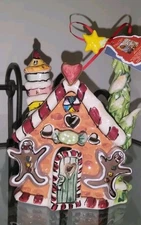 Blue Sky Clayworks GINGERBREAD COTTAGE Christmas Tea Light Candle House,Goldminc