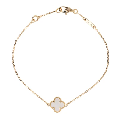 Van Cleef & Arpels Sweet Alhambra 18k Yellow Gold Mother Of Pearl Bracelet - Image 1 of 3