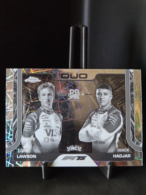 2025 Topps Chrome Formula 1 - Duos Liam Lawson/Isack Hadjar #169 B&W Lazer