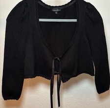 for love  lemons black cropped cardigan
