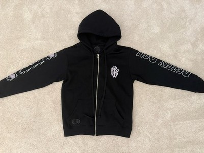 Chrome Hearts Men's Black Hoodie Zip Up X Deadly Doll Horseshoe Size Medium