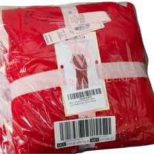 Victoria's Secret Pajama Set Long Sleeve & Flannel Pants Red Shimmer XL - NEW