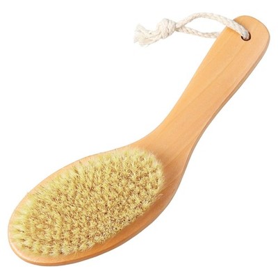 logohu Dry Brushing Body Brush, Natural Boar Bristle Dry Body Brush with Cont...