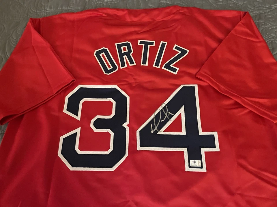Camiseta deportiva roja personalizada firmada por David Ortiz Big Papi MLB HOF Boston Red Sox certificado de autenticidad Foto 2 de 4
