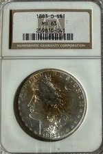 NGC 1883 O Morgan Silver Dollar MS63 Beautifully Toned