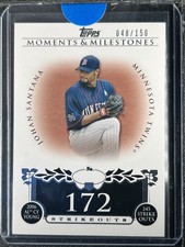 Santana, Johan - 2008 Moments & Milestones - Card #87 - Strikeouts 172 - 48/150