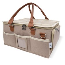 Baby Diaper Caddy Organizer with Lid, Multiple Compartments Baby Caddy, Water...