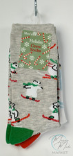 New Mens Holiday Crew Socks 2 Pack Christmas Winter Snow Scene Gift