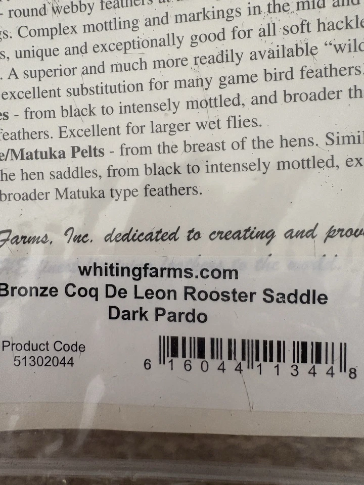 Sillín Hackle Whiting Genetic Coq De Leon Foto 4 de 4