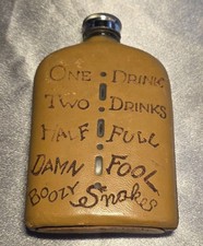 Vintage RARO! Fiaschetta whisky Fiera Mondiale di New York ANCO vetro avvolto serpenti alcolici :)