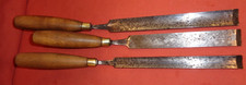 Vintage Ward & Payne W&P Long Bent Shank Gouge Carving Woodworking Chisel  x 3