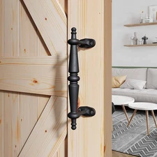 9" Barn Door Pull Handle Rustic Black Cast Iron Grab Gate Handles Easy Install