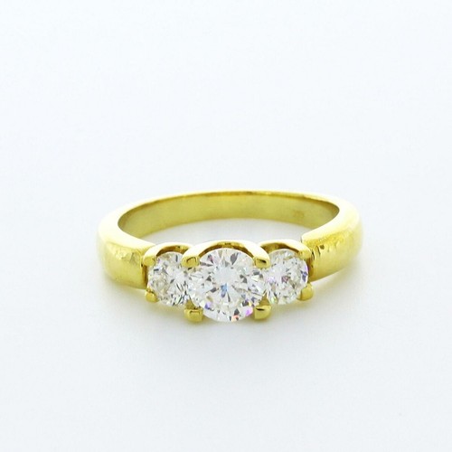 1.48CTW LAB DIAMONDS E/SI1 ROUND CUT 18K YELLOW GOLD U-SHAPE ENGAGEMENT RING - 第 1/5 張圖片