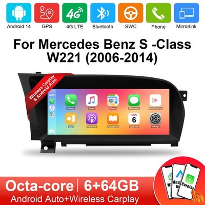 10.25'' Screen 6+64GB Car Stereo For Mercedes Benz S-Class W221 S250 S280 S320