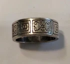 Sterling Silver Vintage Brighton Greek Key Pattern Ring Size 5 1/2