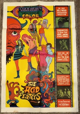 The Acid Eaters - Psychedelic (1968) Rare Original One Sheet Movie Poster