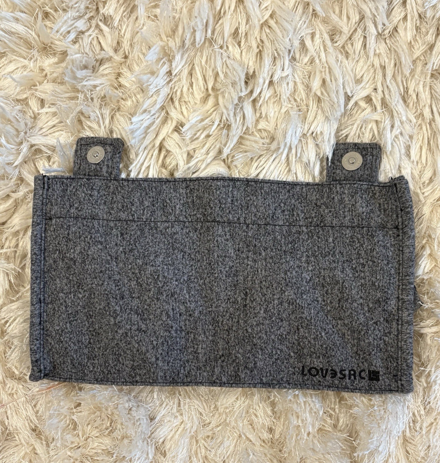 Lovesac Sodasac Thick Felt 2 Drink Cup Holder Accessory Heather Gray NEW!