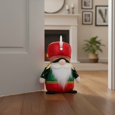 Gnomo Natale fermaporta 33 cm rosso verde rosso
