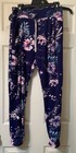 Lildy Women’s Navy Floral Jogger Pants, Pockets, Elastic Waist, Tie, Size L-XXL — photo 1